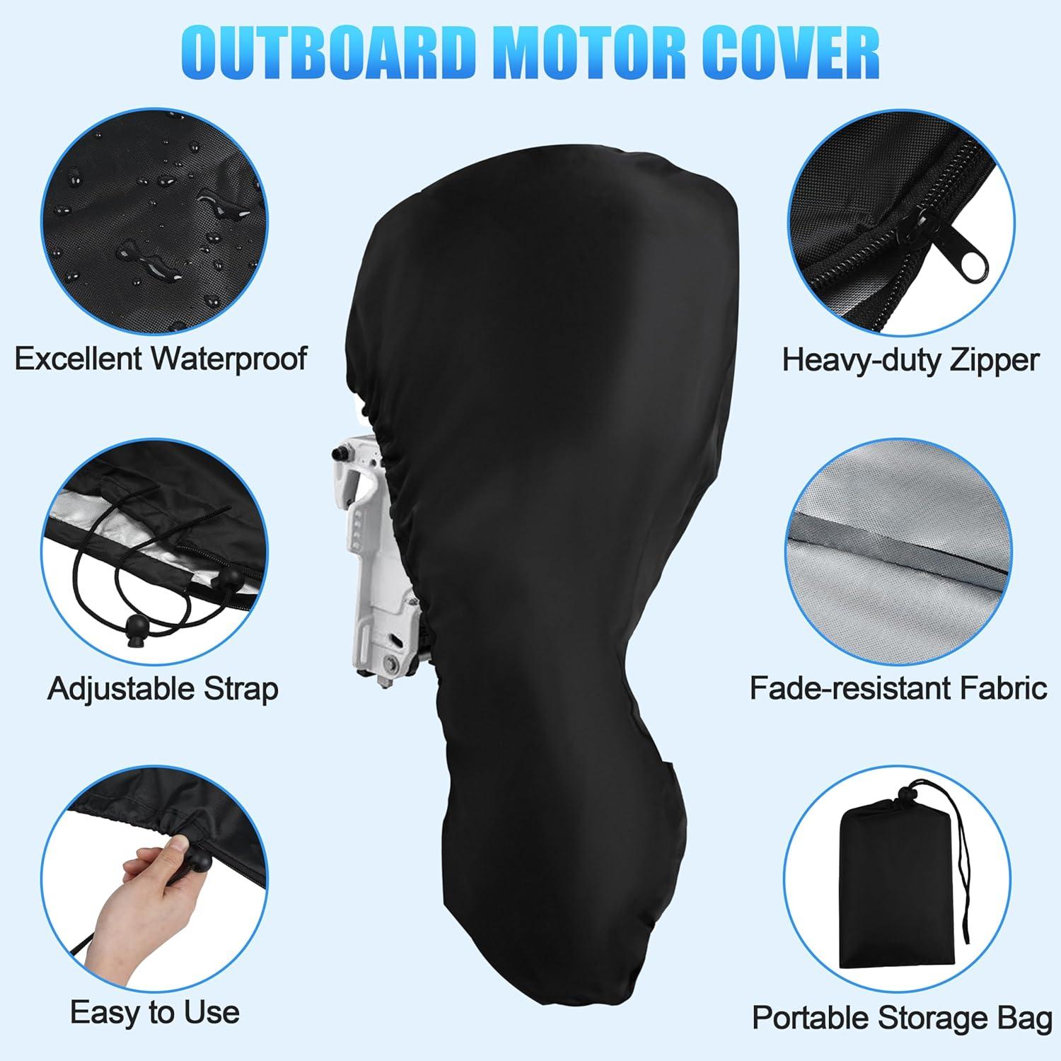 imageOROOTL Outboard Motor Covers Fit 5350HP Boat Motor Cover Waterproof ampamp Heavy Duty ampamp FadeResistant Oxford Fabric Outboard Engine Cover Accessories1520 HP