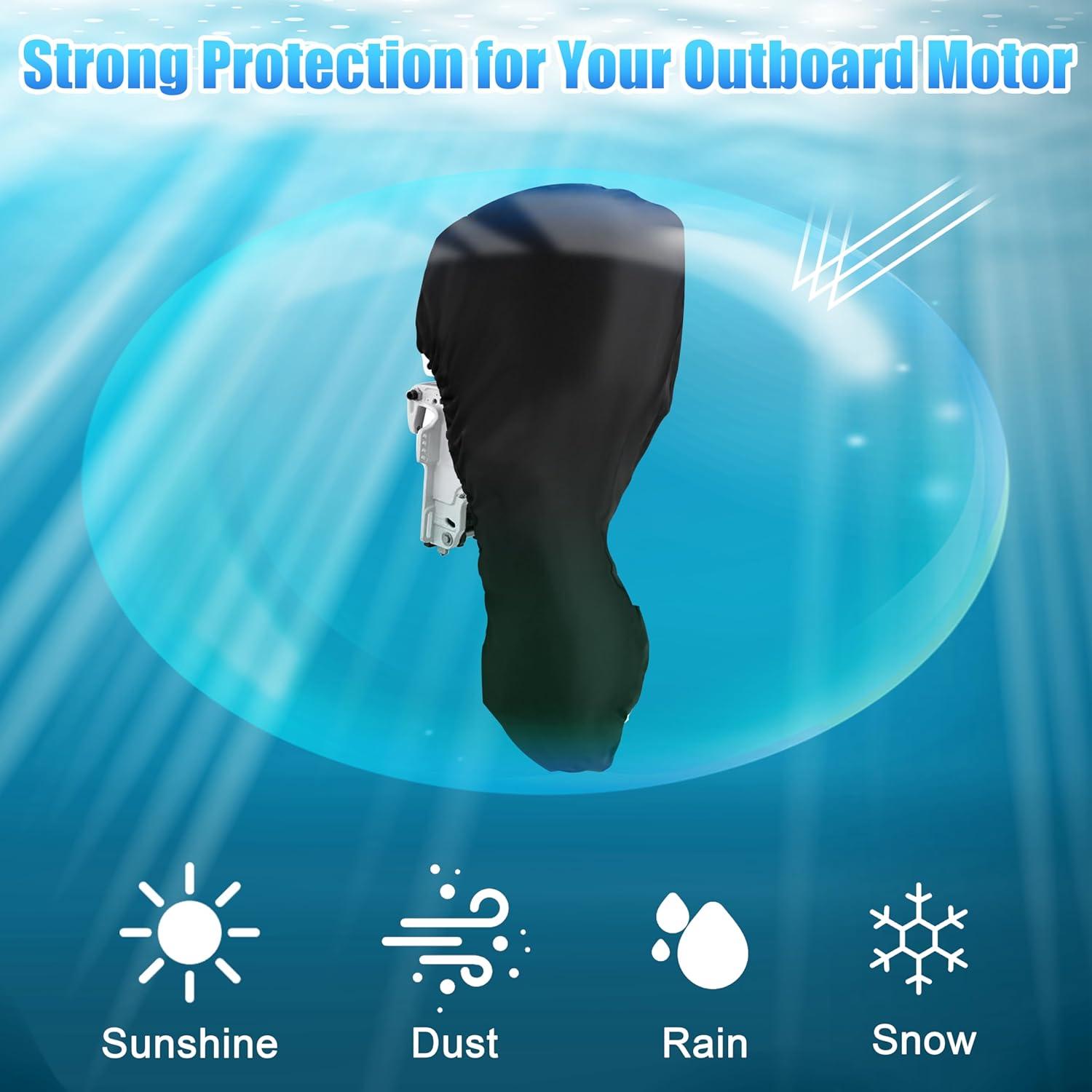 imageOROOTL Outboard Motor Covers Fit 5350HP Boat Motor Cover Waterproof ampamp Heavy Duty ampamp FadeResistant Oxford Fabric Outboard Engine Cover Accessories1520 HP