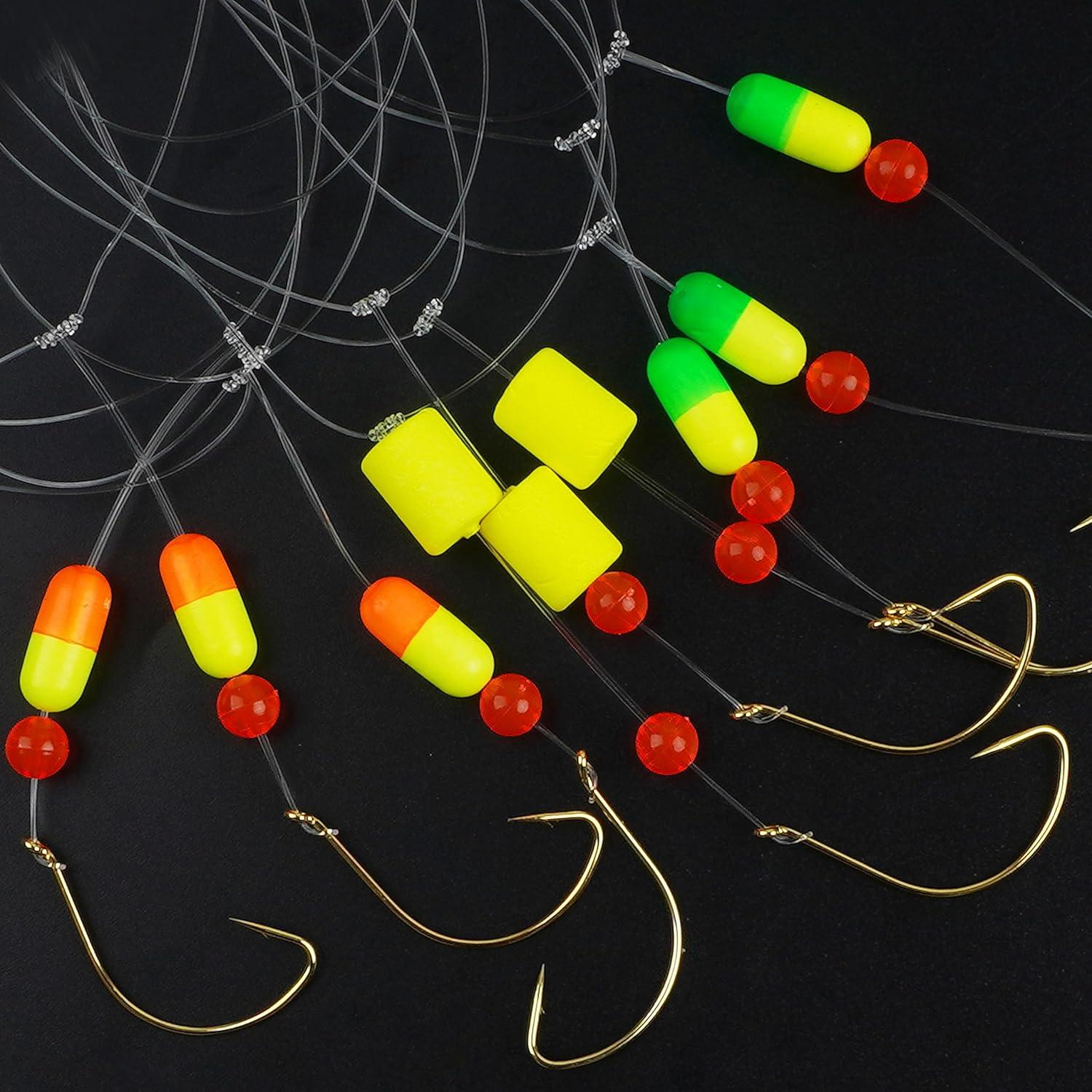 imageOROOTL Pompano Fishing Rigs 6pcs Pompano Rigs for Surf Fishing PreRigged Pompano Float Rigs with Circle Hooks Saltwater Fishing Rigs Surf Fishing GearGreenYellow6pcs