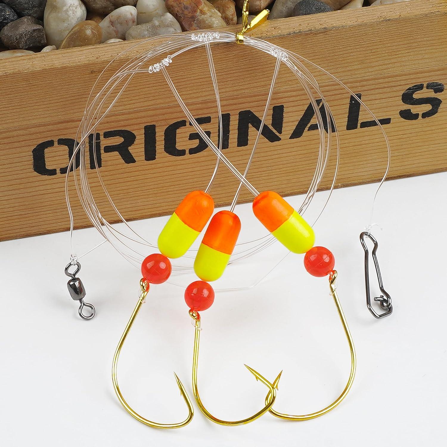 imageOROOTL Pompano Fishing Rigs 6pcs Pompano Rigs for Surf Fishing PreRigged Pompano Float Rigs with Circle Hooks Saltwater Fishing Rigs Surf Fishing GearOrangeYellow6pcs