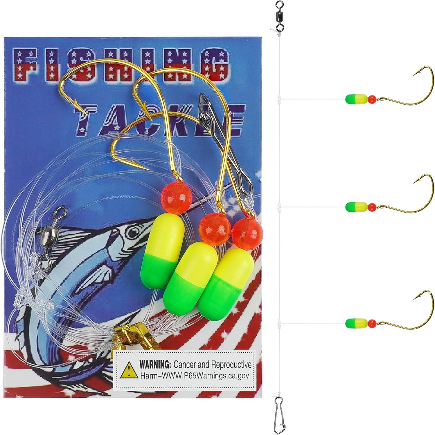 imageOROOTL Pompano Fishing Rigs 6pcs Pompano Rigs for Surf Fishing PreRigged Pompano Float Rigs with Circle Hooks Saltwater Fishing Rigs Surf Fishing GearGreenYellow6pcs