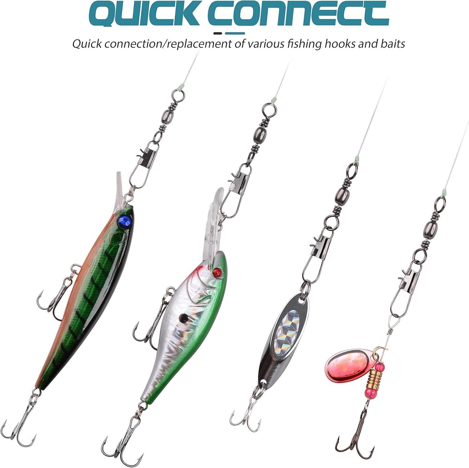 imageOROOTL Snap Swivels Fishing Tackle 120pcs Barrel Swivel with Safety Snaps High Strength Saltwater Swivels Snaps for Fishing Line Connector Accessories120pcs1030LB