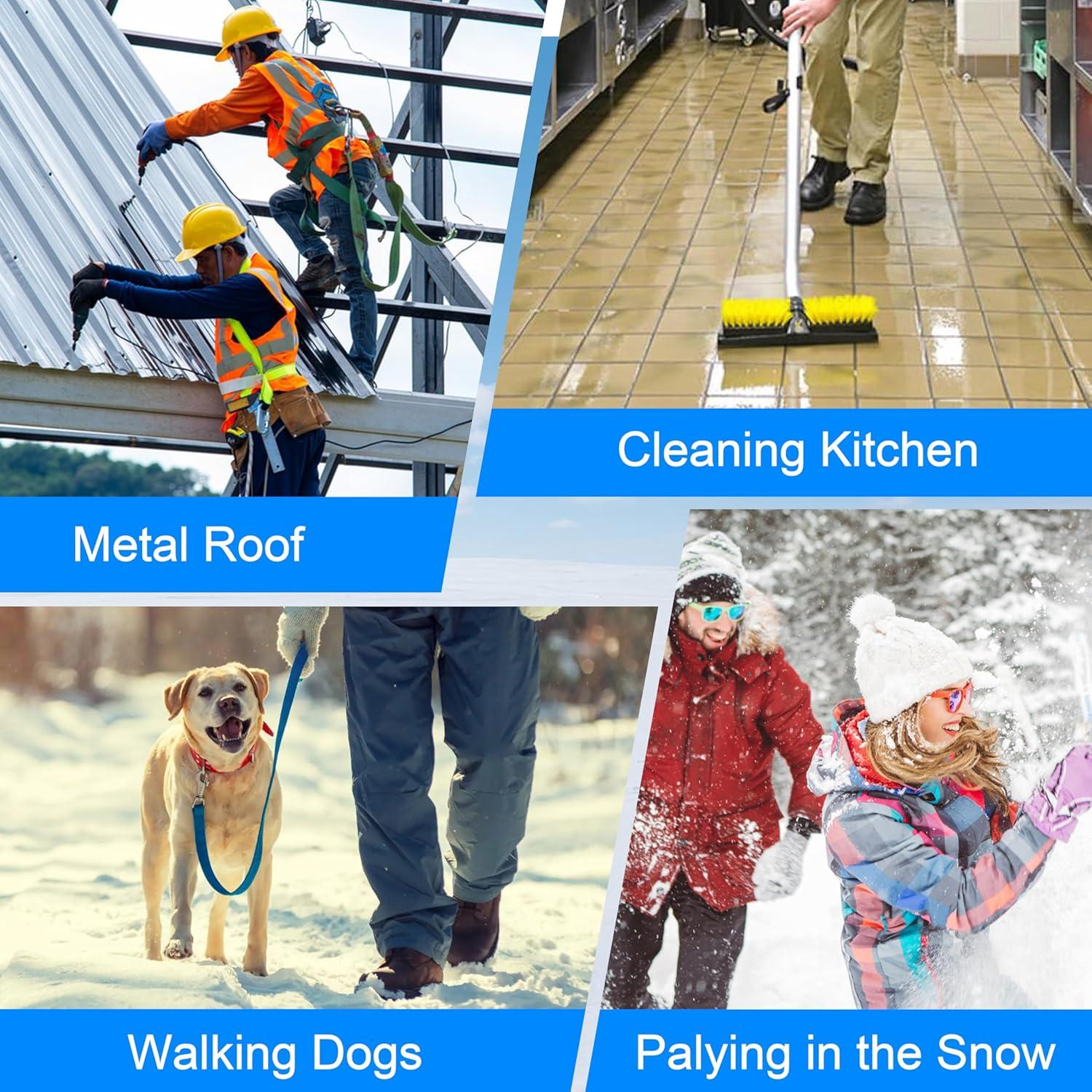 imageOROOTL Spikeless Ice Cleats Anti Slip Shoe Grippers for Slick Wet Slippery Surface Slip On Ice Shoes Cleats Rubber Tread Overshoes for Roofing Shoes Indoor Outdoor UseSM US 558 UK357