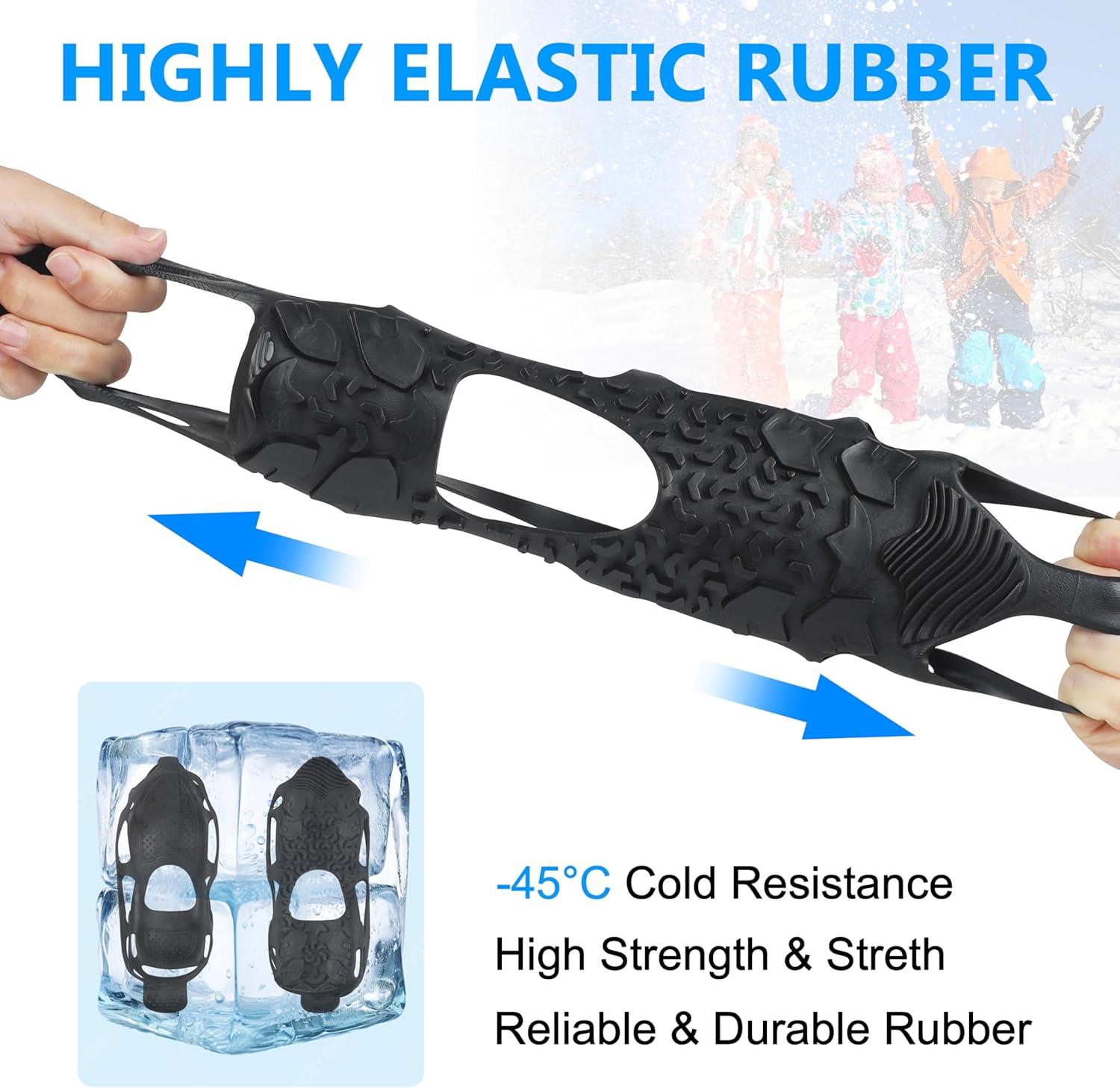 imageOROOTL Spikeless Ice Cleats Anti Slip Shoe Grippers for Slick Wet Slippery Surface Slip On Ice Shoes Cleats Rubber Tread Overshoes for Roofing Shoes Indoor Outdoor UseSM US 558 UK357