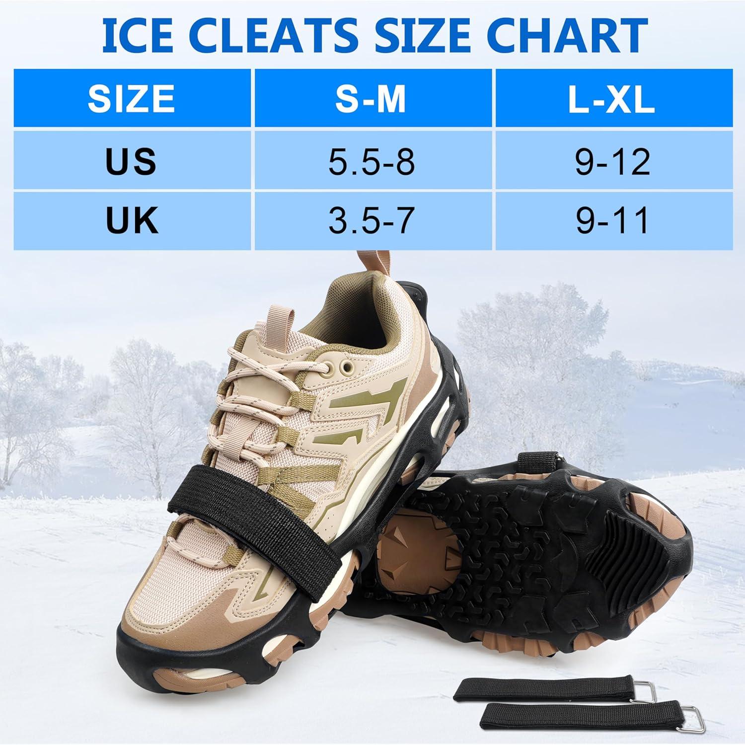 imageOROOTL Spikeless Ice Cleats Anti Slip Shoe Grippers for Slick Wet Slippery Surface Slip On Ice Shoes Cleats Rubber Tread Overshoes for Roofing Shoes Indoor Outdoor UseSM US 558 UK357