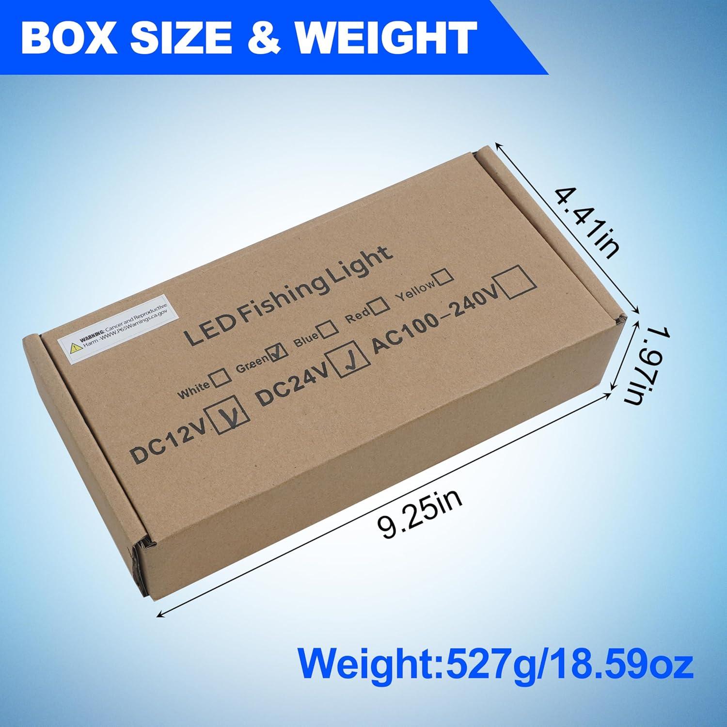 imageOROOTL Underwater Fishing Light Super Bright 108W 12V24V 180 LED Submersible Fishing Bait Finder Lamp Deep Drop Fish Light for Nigh Fishing Boat Dock Shrimp Prawns Squid Fish CrowdGreen