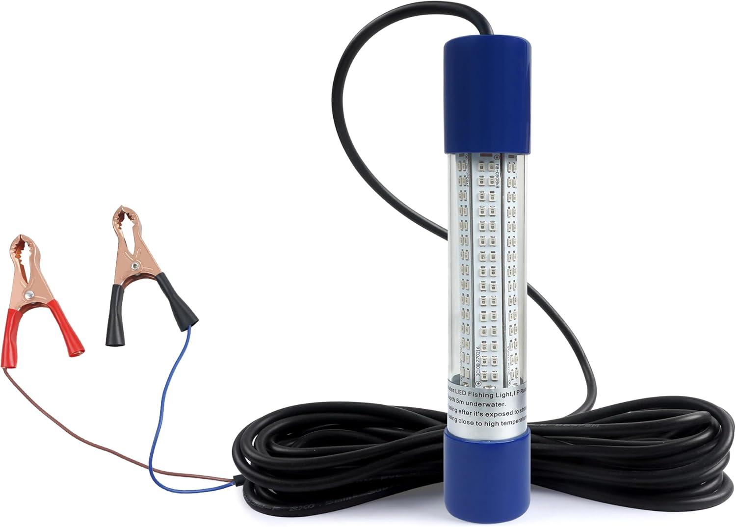 imageOROOTL Underwater Fishing Light Super Bright 108W 12V24V 180 LED Submersible Fishing Bait Finder Lamp Deep Drop Fish Light for Nigh Fishing Boat Dock Shrimp Prawns Squid Fish CrowdGreen