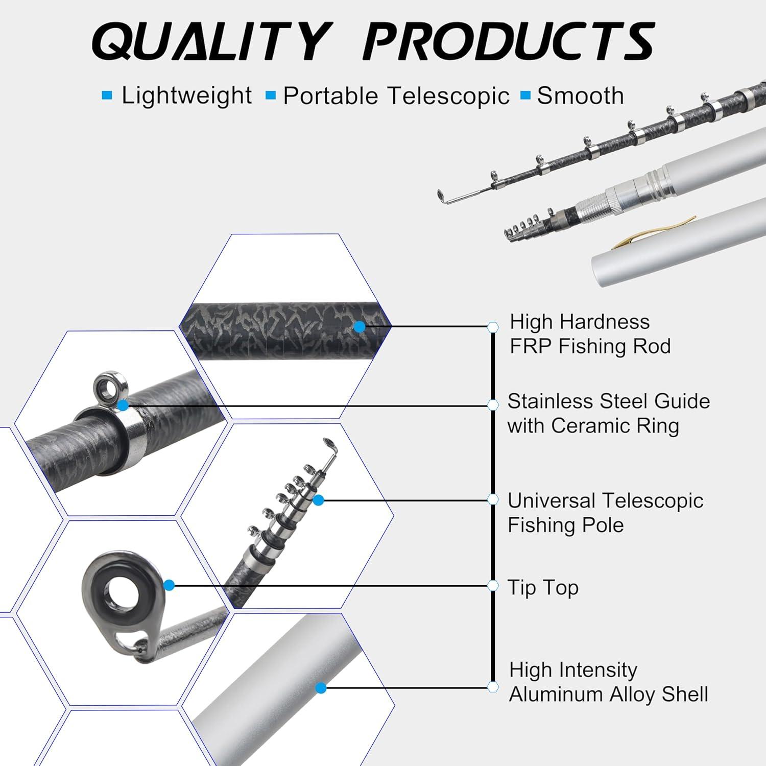 imagePocket Fishing Rod 4063inch Mini Fishing Pole Aluminum Alloy Pen Fish Rod Portable Small Fishing Pole for Travel Ice Fly Fishing Sea Saltwater FreshwaterSilver