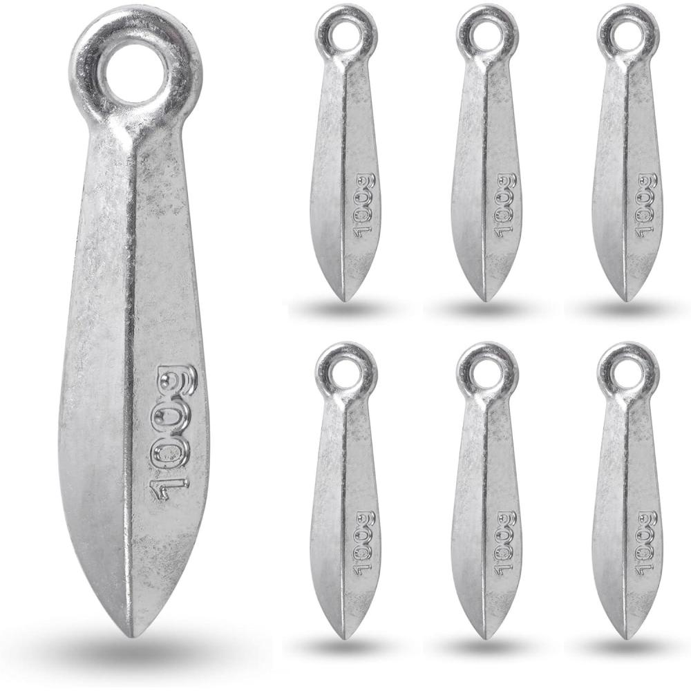 imageBank Sinkers Fishing Weights Saltwater Surf Fishing Weights Catfish Bullet Sinker Weights for Ocean Surf Fishing Bottom Rigs Catfishing Gear Tackle100g35oz6pcs