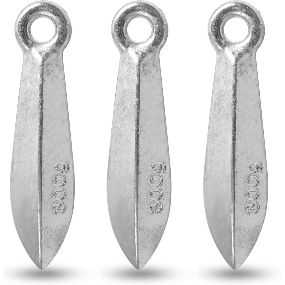 imageBank Sinkers Fishing Weights Saltwater Surf Fishing Weights Catfish Bullet Sinker Weights for Ocean Surf Fishing Bottom Rigs Catfishing Gear Tackle300g105oz3pcs