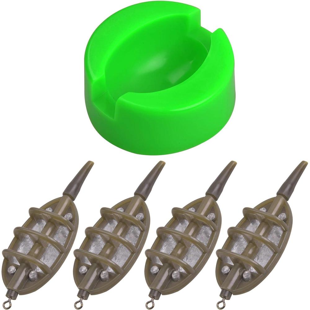 imageCarp Fishing Method Feeders Set 4 Inline Method Feeders with 1 Quick Release Carp Fishing Equipment for Baits Holder Method Carp Fishing Tool AccessoriesTYPE2 15g24g34g40g