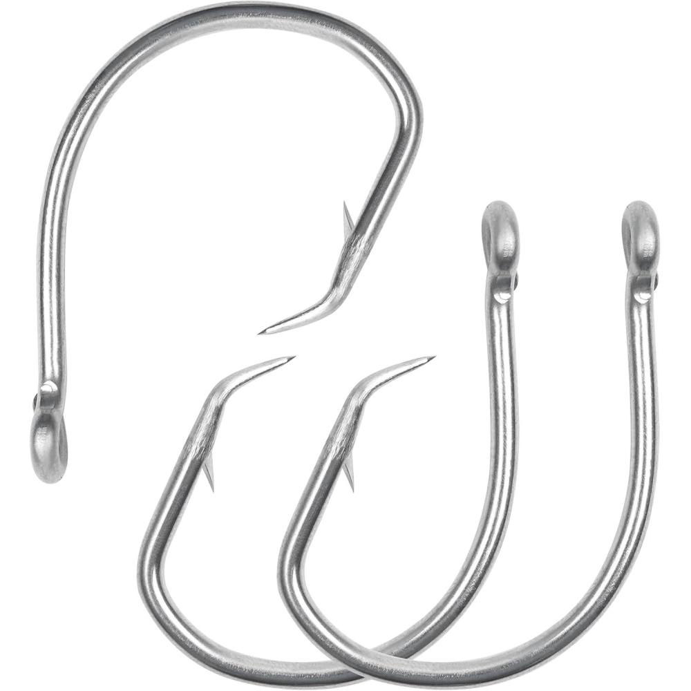 imageCircle Hooks inline Wide Gap Fishing Hooks for Saltwater Freshwater Offset Stainless Steel Live Bait Hook for Striper Catfish Mackerel Bass Tuna 501009030pcs