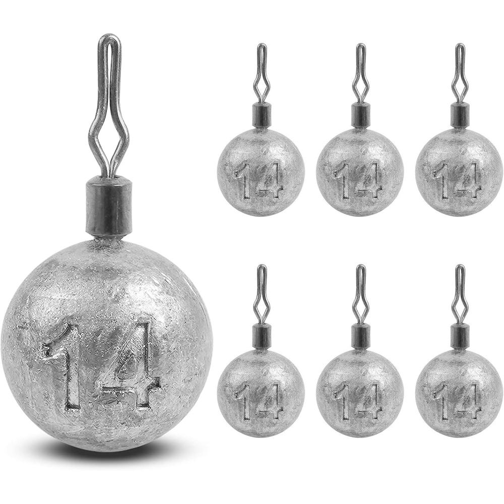 imageDrop Shot Weights Fishing Sinkers for Bass Fishing Skinny Sinkers with Barrel Swivels Drop Shot Rig Weights for Freshwater Saltwater12oz14g30pcs