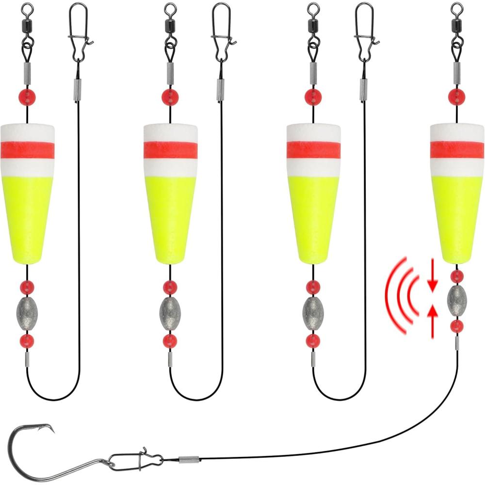 imageOROOTL 4pcs Fishing Floats Rigs Popping Corks for Saltwater Weighted Fishing Bobbers Floats Rattle Popping Corks Float for Redfish Speckled Trout Fishing Tackle Freshwater12oz4pcs
