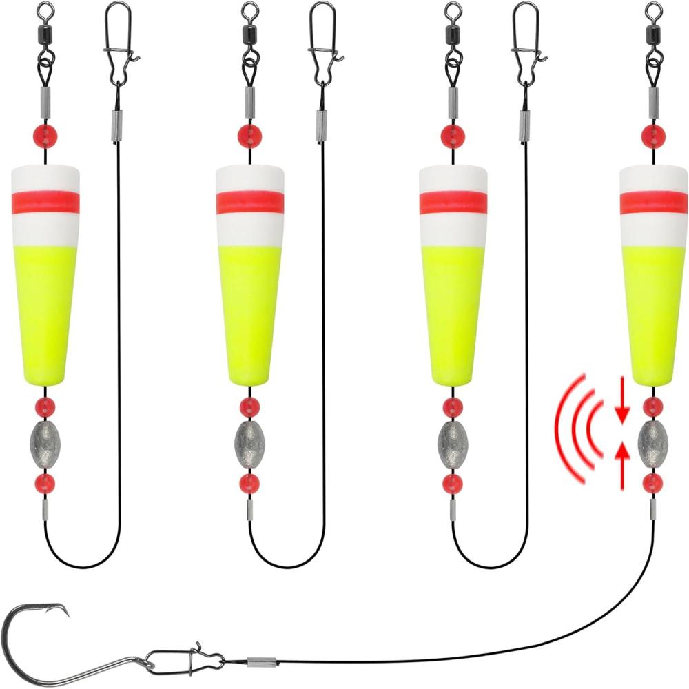 imageOROOTL 4pcs Fishing Floats Rigs Popping Corks for Saltwater Weighted Fishing Bobbers Floats Rattle Popping Corks Float for Redfish Speckled Trout Fishing Tackle Freshwater34oz4pcs