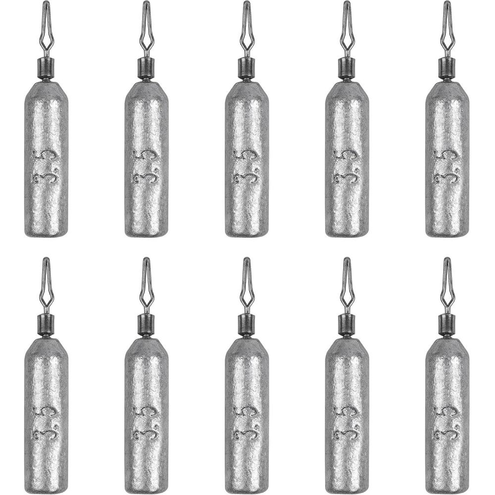 imageOROOTL Drop Shot Weights Fishing Sinkers 30pcs Pencil Skinny Sinkers Kit Drop Shot Rig Weight with Barrel Swivel for Bass Fishing Freshwater Saltwater18oz35g30pcs