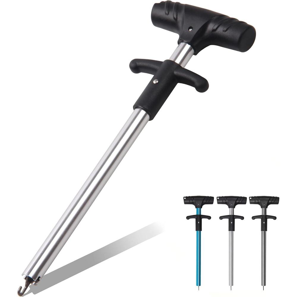 imageOROOTL Fish Hook Remover Tool Extractor Portable Easy Squeeze Out Fishing Hook Separator Aluminum Fish Dehooker Removal Puller for Saltwater Freshwater FishingSilver