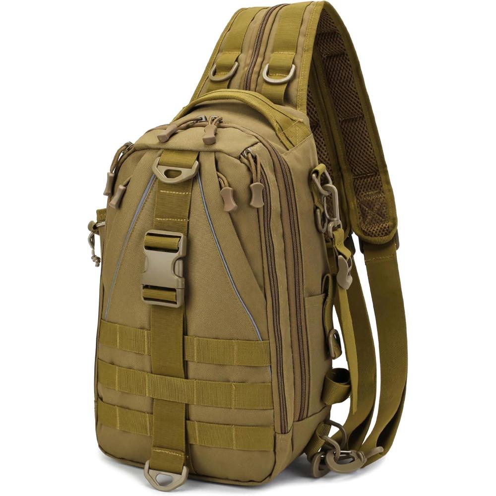 imageOROOTL Fishing Backpack Tackle Bag with Rod Holder Waterproof Fishing Sling Bag Storage Backpack Ideal Gifts for Men SmallSmall