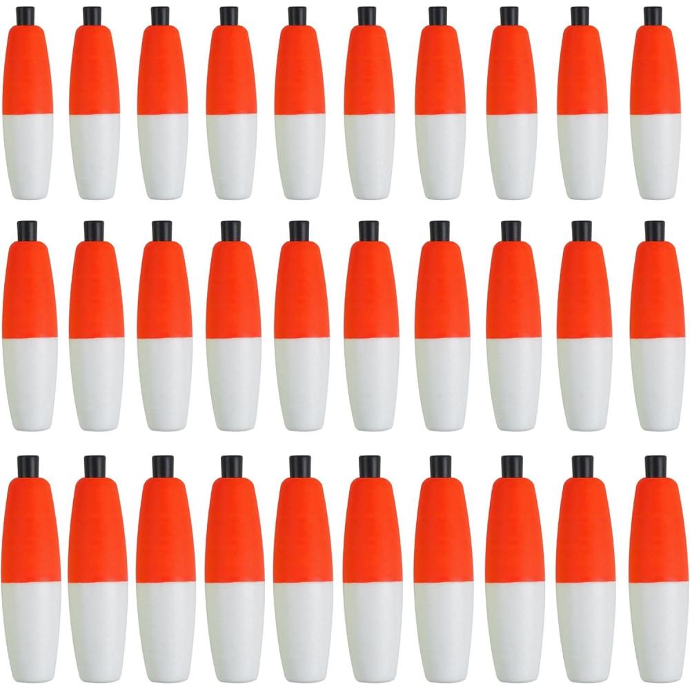 imageOROOTL Fishing Bobbers Floats for Catfish Peg Floats for Catfishing Cigar Foam Slip Fishing Bobbers for Santee Rig Catfish Freshwater Saltwater 2in 25in 3inRed White30pcs