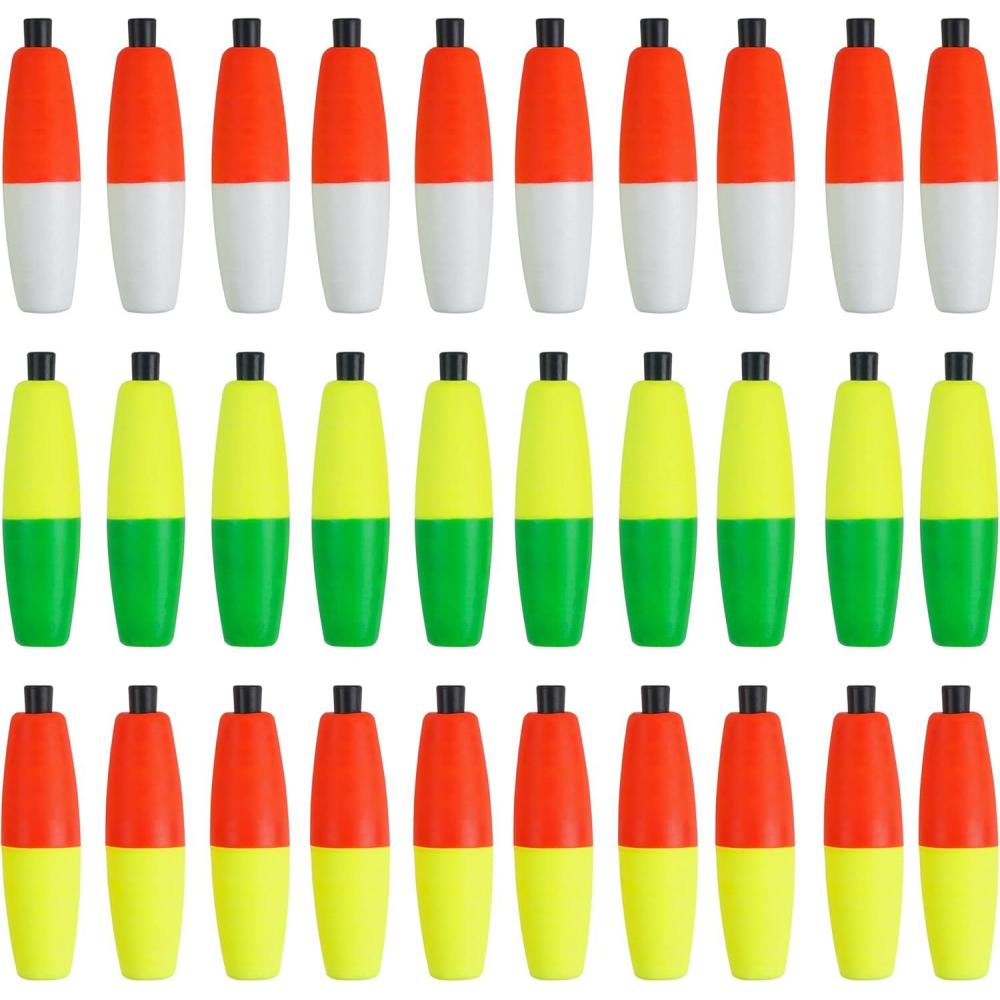 imageOROOTL Fishing Bobbers Floats for Catfish Peg Floats for Catfishing Cigar Foam Slip Fishing Bobbers for Santee Rig Catfish Freshwater Saltwater 2in 25in 3inMix 3 Colors30pcs