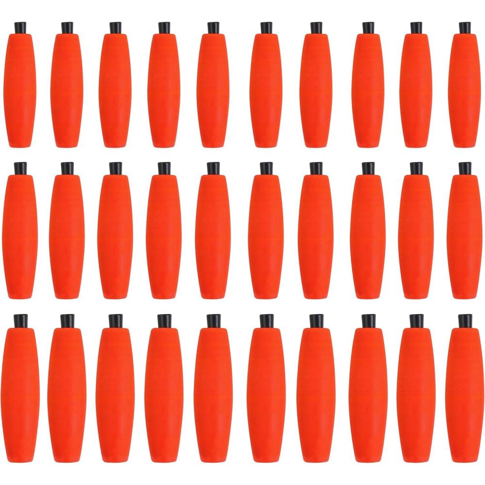 imageOROOTL Fishing Bobbers Floats for Catfish Peg Floats for Catfishing Cigar Foam Slip Fishing Bobbers for Santee Rig Catfish Freshwater Saltwater 2in 25in 3inRed30pcs