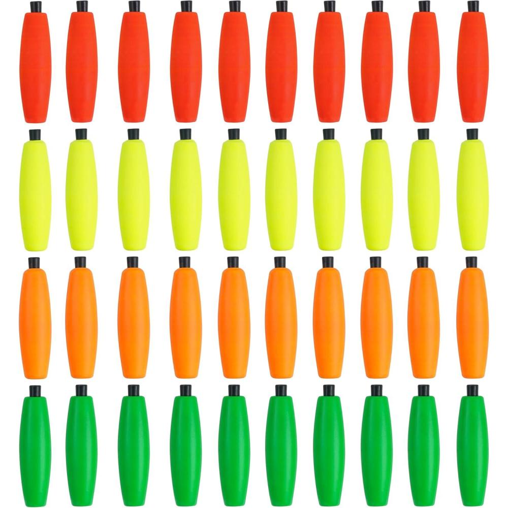 imageOROOTL Fishing Bobbers Floats for Catfish Peg Floats for Catfishing Cigar Foam Slip Fishing Bobbers for Santee Rig Catfish Freshwater Saltwater 2in 25in 3inMix 4 Colors40pcs