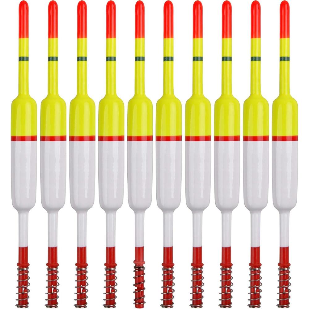 imageOROOTL Fishing Floats and Bobbers Wood Slip Bobbers for Fishing Balsa Floats Spring Slip Bobbers for Crappie Catfish Panfish Walleyes Fishing Tackle Accessories 10 Pack4g 217in047in563in 10pcs