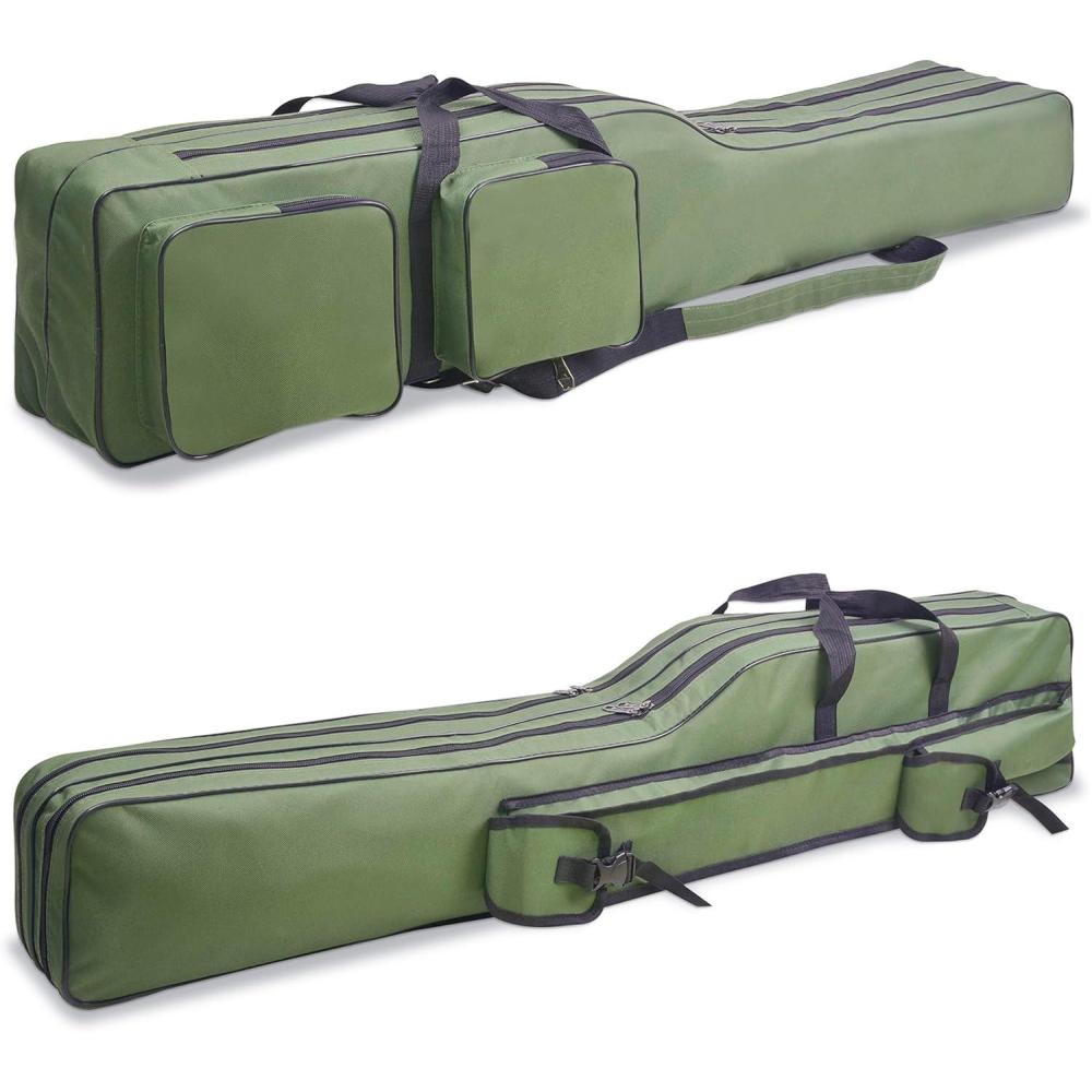 imageOROOTL Fishing Pole Bag 427ft Fishing Rod Case Organizer Portable Fishing Rod Bag Large Capacity Fishing Tackle Storage Bag Travel Case Fishing Gift for Men