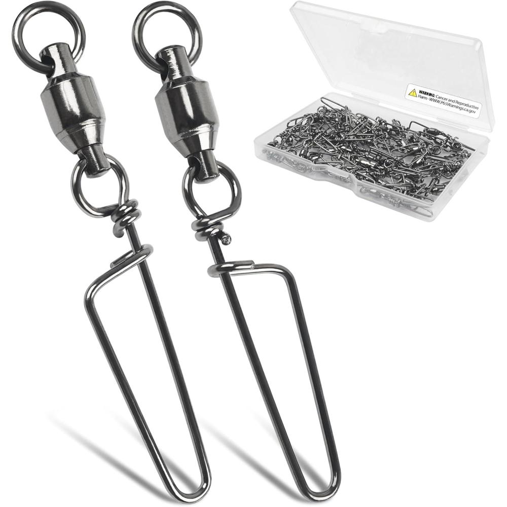 imageOROOTL Fishing Swivel Snap 20pcs Ball Bearing Swivels with Coastlock Snap Stainless Steel Fishing Swivels ampamp Snaps for Saltwater Freshwater Fishing Tackle 26LB503LB9440LB20pcs