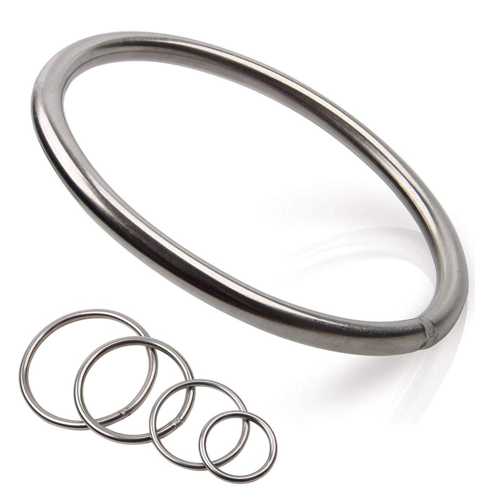 imageOROOTL Metal O Rings 5pcs Stainless Steel Welded O Rings Marine Grade Metal Round Rings 60mm 80mm 100mm 120mm for Macrame Hanging Baskets DIY Craft Supplies5pcs100mm