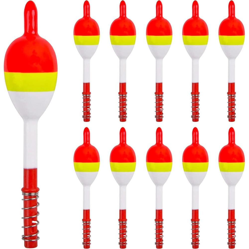 imageOROOTL Wood Slip Bobbers Fishing Floats and Bobbers 10pcs Spring Oval Stick Slip Floats Weighted Bobber for Crappie Catfish Trout Panfish Walleyes Fishing354in118in079in 10pcs