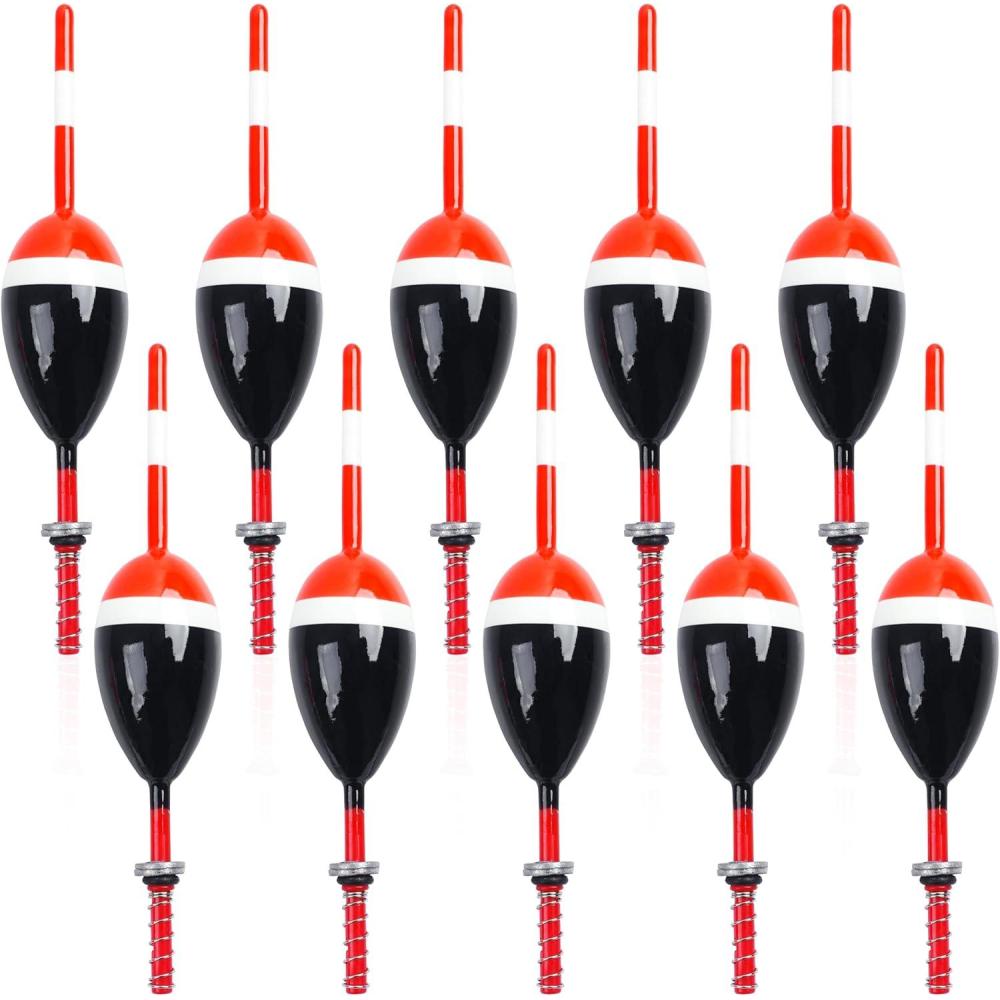 imageOROOTL Wood Slip Bobbers Fishing Floats and Bobbers 10pcs Spring Oval Stick Slip Floats Weighted Bobber for Crappie Catfish Trout Panfish Walleyes Fishing6in197in118in 10pcs