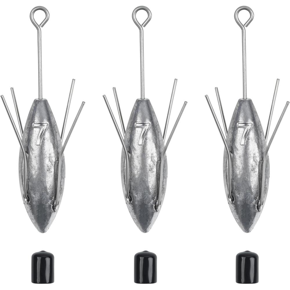 imageSputnik Sinkers Surf Fishing Weights 3pcs Sputnik Weights with Long Tail 3oz7oz Surf Casting Fishing Sinkers and Weight for Saltwater Catfish Beach Sand Ocean7oz3pcs