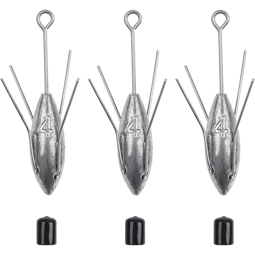 imageSputnik Sinkers Surf Fishing Weights 3pcs Sputnik Weights with Long Tail 3oz7oz Surf Casting Fishing Sinkers and Weight for Saltwater Catfish Beach Sand Ocean4oz3pcs