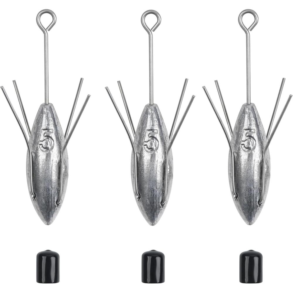 imageSputnik Sinkers Surf Fishing Weights 3pcs Sputnik Weights with Long Tail 3oz7oz Surf Casting Fishing Sinkers and Weight for Saltwater Catfish Beach Sand Ocean5oz3pcs