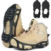 imageIce Cleats Snow Traction Cleats for Shoes and Boots Anti Slip Ice Grippers Crampons for Hiking Boots Women Men Rubber Overshoe Slipon Stretch FootwearSmall 355 men557 women