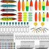 imageOROOTL Catfishing Tackle Making Kit 146pcs Catfish Rig Accessories with Catfish Floats Catfish Hooks Swivels Fishing Bells Swivels Bobber Stoppers Catfishing Tackle Equipment