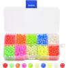 imageOROOTL Fishing Beads Saltwater Freshwater 1000pcs 5mm Fishing Line Beads Assortment Kit Glow Fish Beads Hard Plastic Fishing Rig Beads Set