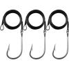 imageOROOTL Fishing Shark Hook Rigs 3pcs Surf Fishing Rigs Stainless Steel Wire Leader with Tuna Hooks Big Game Deep Sea Gear for Shark Tuna Halibut1003pcs
