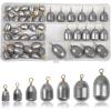 imageOROOTL Fishing Weights Sinkers Kit 50pcs Iron Fishing Sinkers Assorted Bass Casting Weights Water Drop Bell Sinker with Brass Ring Saltwater Freshwater 18oz1oz
