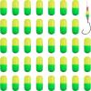 imageOROOTL Foam Floats Pompano Rig Floats 60pcs Snell Floats Foam Bobbers for Fishing Pompano Rigs Fishing Rig Making Kit for Trout Catfish WalleyeCylinder  YellowGreen