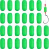 imageOROOTL Foam Floats Pompano Rig Floats 60pcs Snell Floats Foam Bobbers for Fishing Pompano Rigs Fishing Rig Making Kit for Trout Catfish WalleyeCylinder  Green
