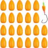 imageOROOTL Foam Floats Pompano Rig Floats 60pcs Snell Floats Foam Bobbers for Fishing Pompano Rigs Fishing Rig Making Kit for Trout Catfish WalleyeWater Drop  Orange