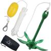 imageOROOTL Kayak Anchor Kit 35LB Folding Boat Anchors System with 328ft Marine Rope Buoy for Paddle Board Jet Ski PWC Small Boat Canoe Kayaking Accessories for Fishing