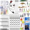 imageSaltwater Fishing Tackle Box 212pcs Surf Fishing Gear Kit Saltwater Lures Bait Rigs Bucktail Jigs Spoon Crankbait Pyramid Sinkers Hooks Swivels Perfect Fishermen Gifts