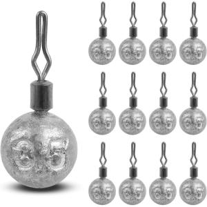 Drop Shot Weights Fishing Sinkers for Bass Fishing Skinny Sinkers with Barrel Swivels Drop Shot Rig Weights for Freshwater Saltwater(1/8oz(3.5g)-30pcs)