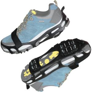 Ice Cleats Crampons for Shoes and Boots Anti Slip Snow Cleats Ice Shoes Grippers 24 Studs Crampons for Hiking Boots Women Men Ice Fishing Winter Walking Jogging(X-Large (10.5-13 men/11.5-14 women))