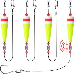OROOTL 4pcs Fishing Floats Rigs Popping Corks for Saltwater Weighted Fishing Bobbers Floats Rattle Popping Corks Float for Redfish Speckled Trout Fishing Tackle Freshwater(1oz-4pcs)