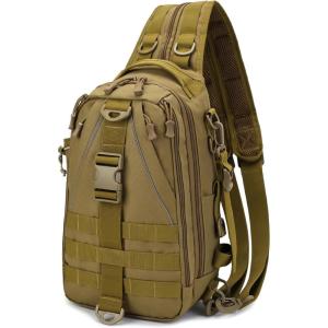 OROOTL Fishing Backpack Tackle Bag with Rod Holder Waterproof Fishing Sling Bag Storage Backpack Ideal Gifts for Men, Small(Large)