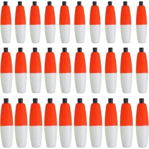 OROOTL Fishing Bobbers Floats for Catfish Peg Floats for Catfishing Cigar Foam Slip Fishing Bobbers for Santee Rig Catfish Freshwater Saltwater 2in 2.5in 3in(Red White-30pcs)